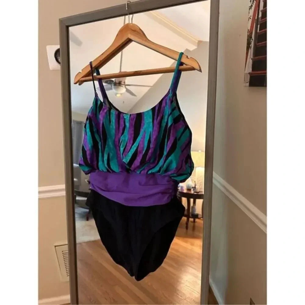 Cole Of California One Piece Swimsuit Purple Size 14